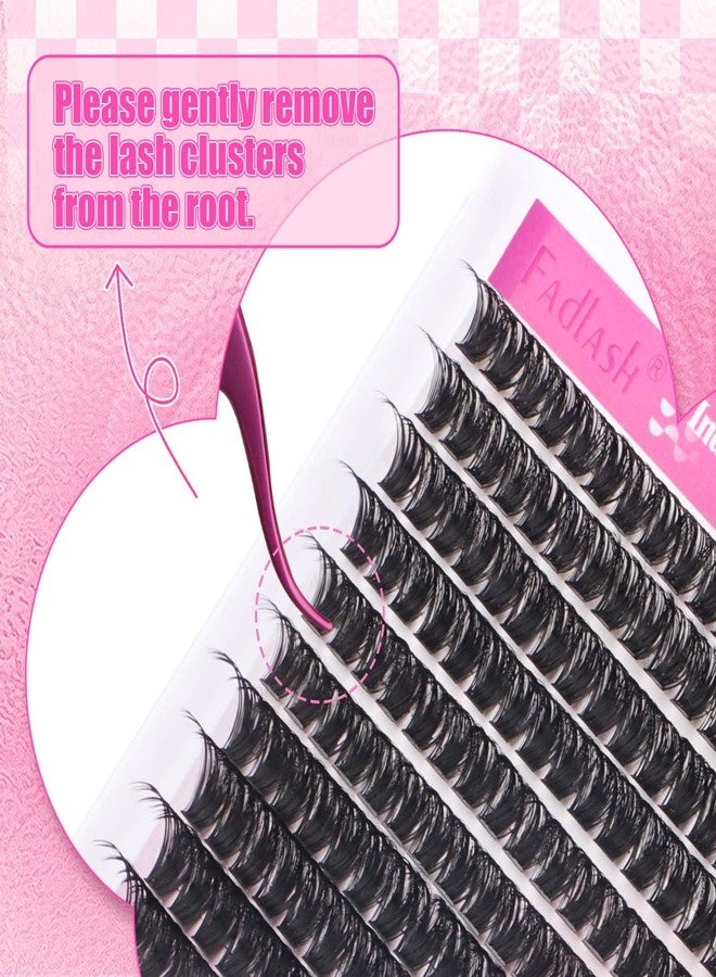 FADLASH Cluster Lashes D Curl Wispy Individual Lashes DIY Eyelash Extension Natural Look Reusable Fluffy Cluster Eyelash Extensions Self Application At Home (100D-0.07D-12-18MIX) - Image 4